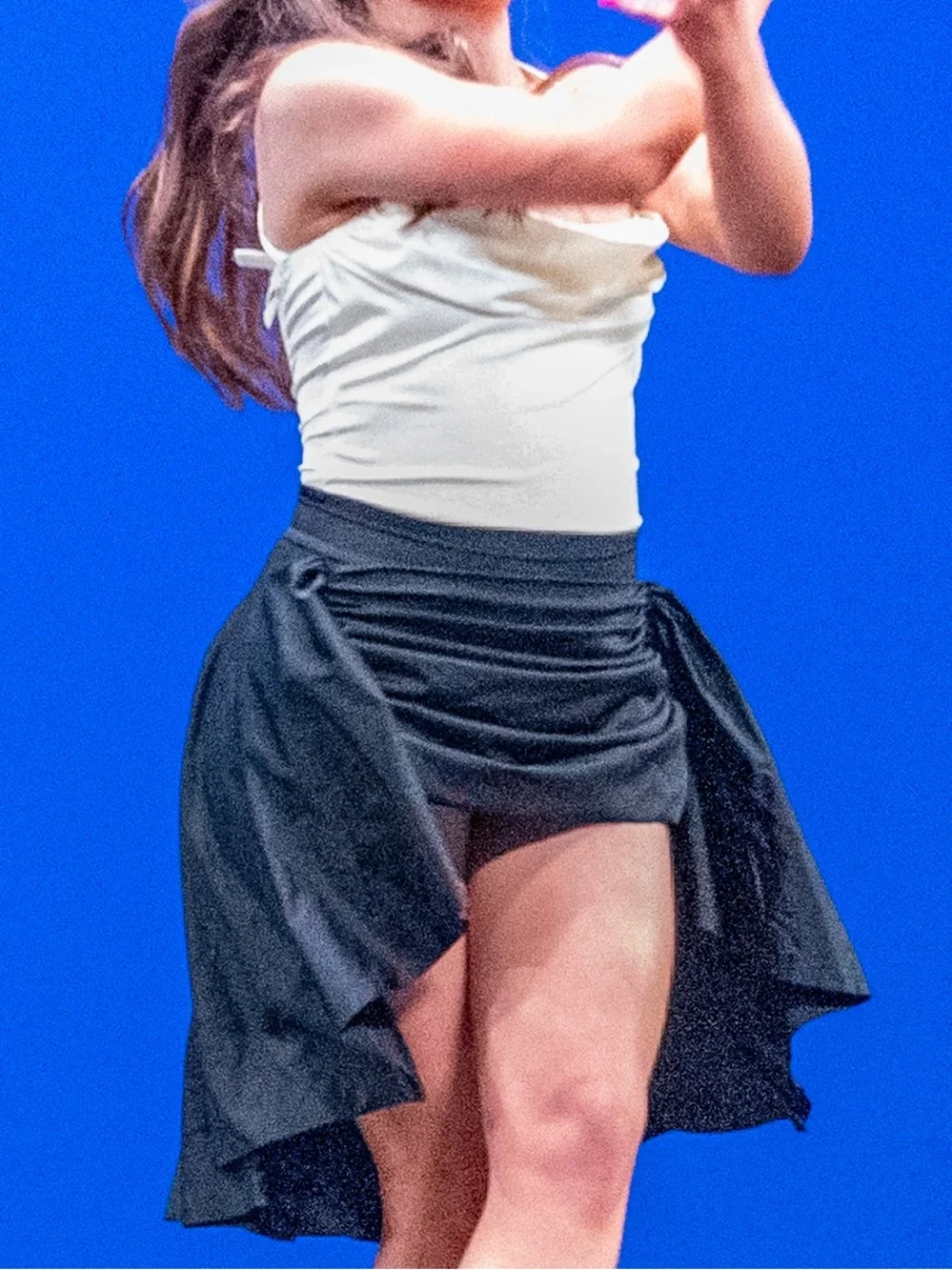 Black Dance Skirt and leotard with Asymmetric Hem